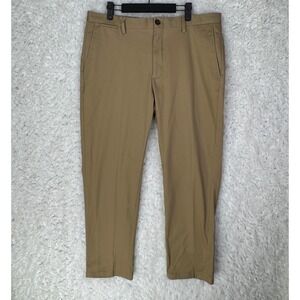Jos A Bank Reserve Mens Khaki Tailored Fit Flat Front Tan Dress Pants 36W x 30L
